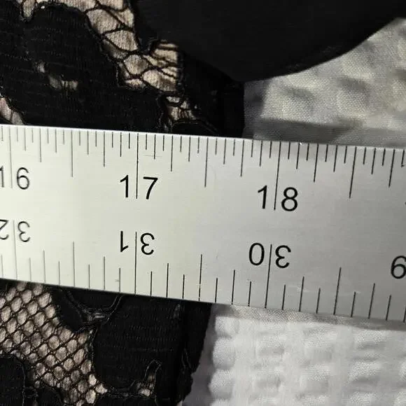 Jessica Howard JH Women's Size 10 Black Lace Shift Dress Lined Sheer Sleeves NWT - Picture 5 of 9